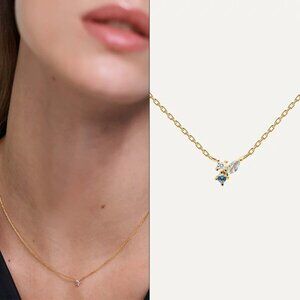 PD Paola Aquamarine Necklace 18k Gold plating